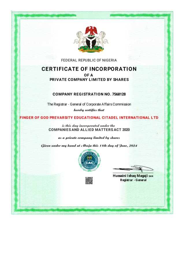 CAC Certificate of Incorporation